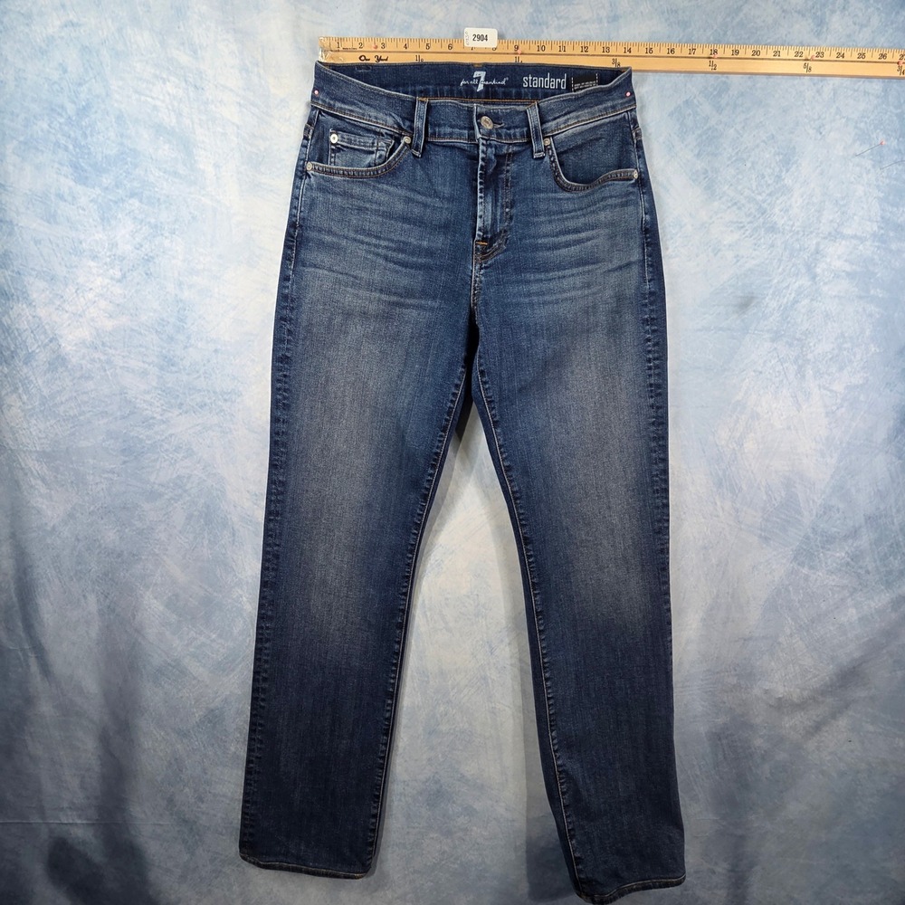 7 For All Mankind Standard Straight Leg Blue Jeans‎ Medium Wash Size 28
